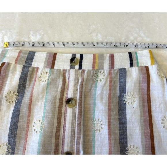 LoveStitch Women Skirt Knee Length Sz M Cotton Boho Front Pull On Pockets Lined - Picture 3 of 7